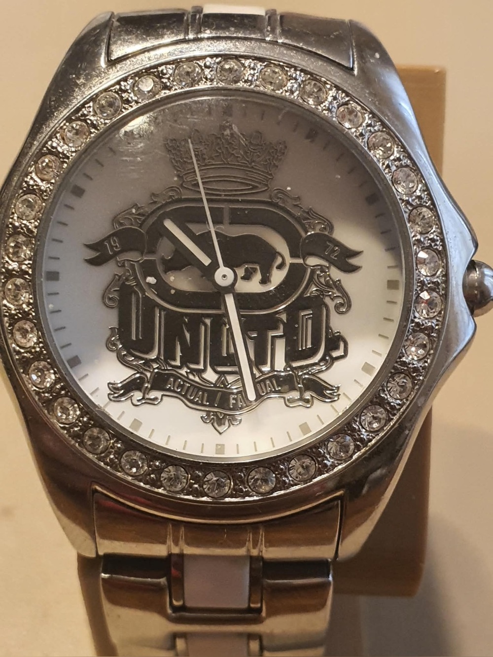 MARC ECHO UNLIMITED Silver Crystal Bezel Women's Stainless Steel Watch